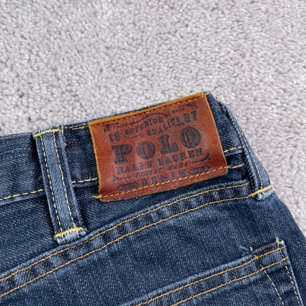 Polo Ralph Lauren Jeans Mens 40x32 Blue Slim Fit 381 Dark Wash Cotton Denim